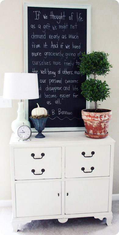 Custom White Frame Chalkboard