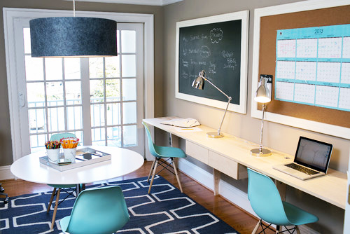 Home Office Corkboard and Chalkboard