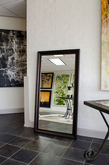 Espresso frame floor mirror