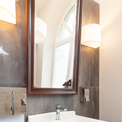 Brown espresso wood finish frame mirror