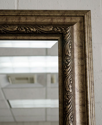 Gold silver rustic framed mirror