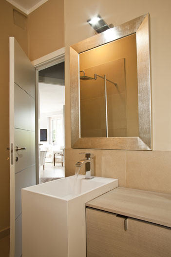 Contemporary gold silver framed mirror