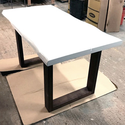 Charlotte Table - White table top with espresso square base