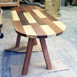 Havana Table - Custom oval Havana table top with mahogany base