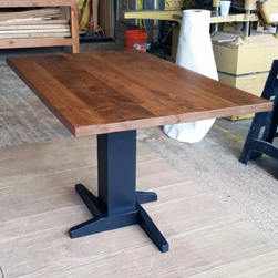 Florence Table - Rustic alder table top with pedestal base