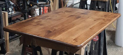 Florence Table - Rustic alder table top with optional round corners and bullnose edges