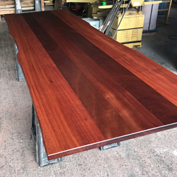 Bandera Table - Large 12 foot mahogany table top with optional live edge cut
