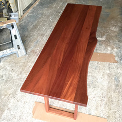 Bandera Table - Mahogany writing desk with optional live edge cut on only one side