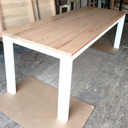 Clemson Table - Red oak table with white base and apron