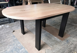 Anderson Table - Oval red oak table top on espresso base
