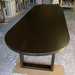 Springfield Table - Oval black walnut finish table and base