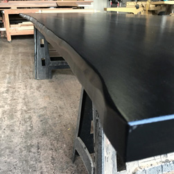 Aspen Table - Black finish table top with optional live edge cut