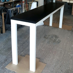 Aspen Table - Bar height black finish table top with white base