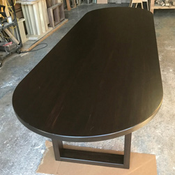 Springfield Table - Large oval table and base in bronze walnut finish