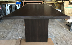 Richardson Table - Large bronze walnut table and base with live edge cut