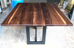 Victoria Table - Walnut table top on black base