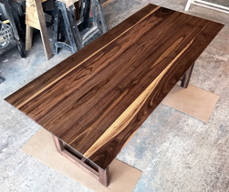 Victoria Table - Walnut table top with custom walnut base