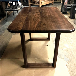 Victoria Table - Walnut table and base with optional bullnose edges
