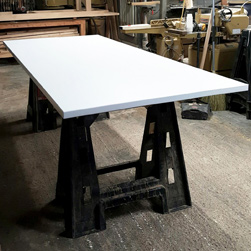 Malibu Table - Large white finish table top for a hotel lobby
