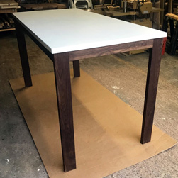 Malibu Table - White table top on walnut base
