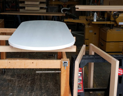 Cupertino Table - Oval table top with white finish for a small conference table