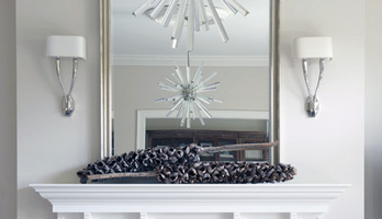 Custom sized mirror for fireplace mantle