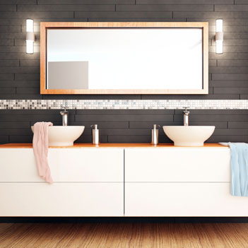 Custom size frame for bathroom mirror