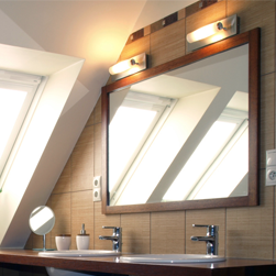 Bathroom framed mirror in espresso wood finish