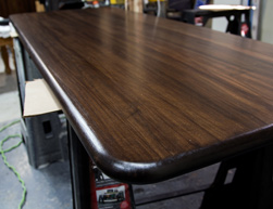 Burke Table - Espresso finish table top with bullnose edges and round corners