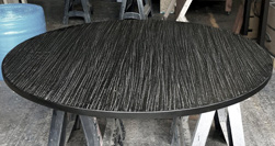 Pittsburgh Table - Large round table top with 60 inch diameter and rustic Charleston black finish