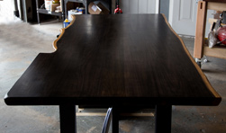 Frisco Table - Dark espresso finish table top with bronze live edge cut