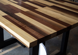 Jupiter Table - Square table top in walnut, mahogany, poplar