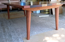 Havana Table - Mixed wood table top with custom base design from customer drawing