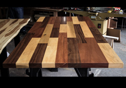 Havana Table - Multi-wood table top with walnut poplar mahogany