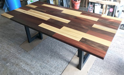 Havana Table - Walnut poplar mahogany table top on black base