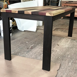 Havana Table - Mixed wood table top with espresso finish base