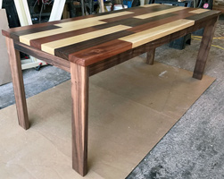 Havana Table - Mixed wood table top with walnut base
