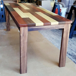 Havana Table - Mixed wood table top with walnut base