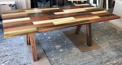 Havana Table - Large Havana table top on custom 4x4 walnut V base