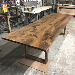 Florence Table - Long 108x36 alder table top and base