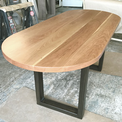 Macon Table - Oval cherry table top on espresso finish base