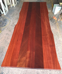Bandera Table - Large 12 foot mahogany table top with optional live edge cut