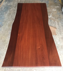 Bandera Table - Mahogany table top with optional live edge cut for an adjustable height desk