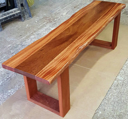 Bandera Table - 2 inch thick seating bench with optional live edge cut