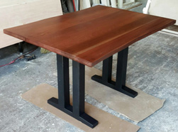 Bandera Table - Mahogany table top with custom trestle base
