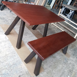 Bandera Table - Mahogany table with matching bench