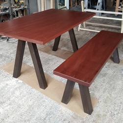 Bandera Table - Mahogany table with matching bench