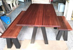 Carson Table - Mahogany table with matching benches