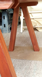 Carson Table - Detail of mahogany V base