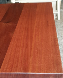 Carson Table - Chamfered edge on a mahogany table top 